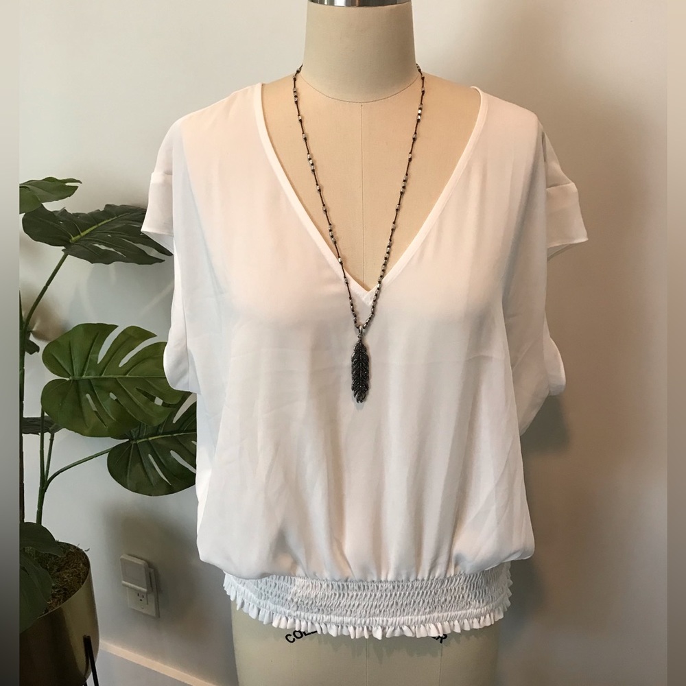Express White V neck top